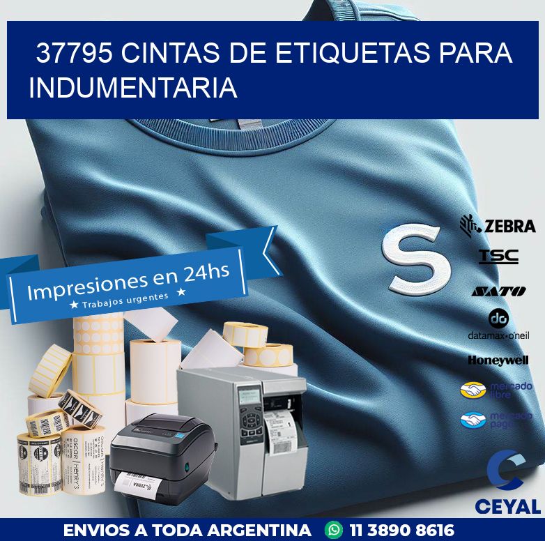 37795 CINTAS DE ETIQUETAS PARA INDUMENTARIA