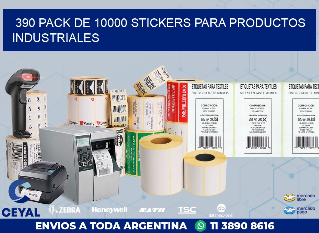 390 PACK DE 10000 STICKERS PARA PRODUCTOS INDUSTRIALES