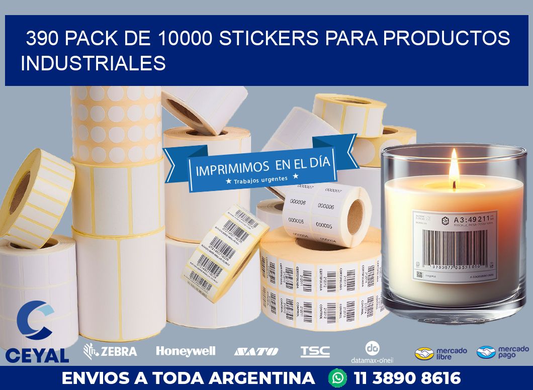 390 PACK DE 10000 STICKERS PARA PRODUCTOS INDUSTRIALES