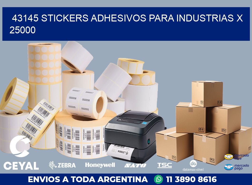 43145 STICKERS ADHESIVOS PARA INDUSTRIAS X 25000