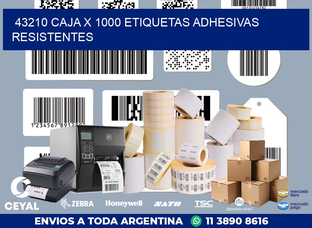 43210 CAJA X 1000 ETIQUETAS ADHESIVAS RESISTENTES