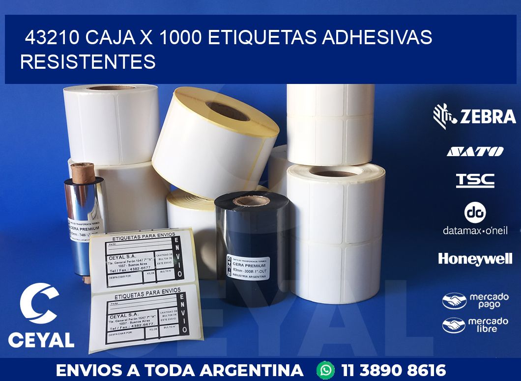 43210 CAJA X 1000 ETIQUETAS ADHESIVAS RESISTENTES