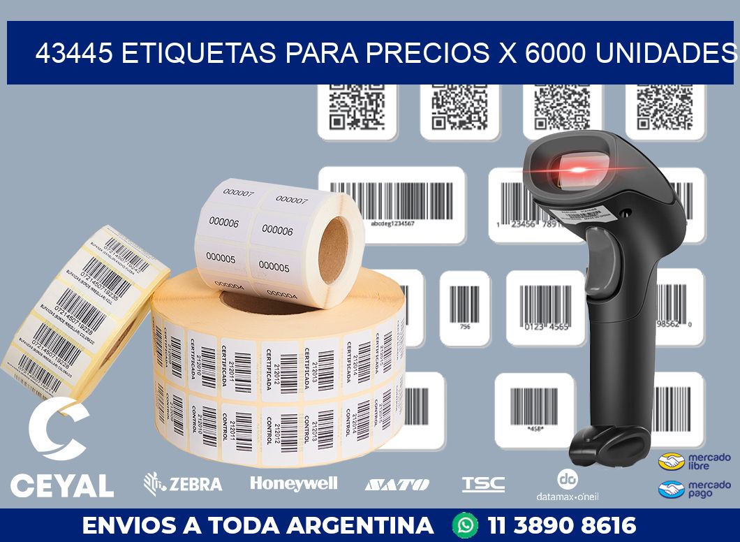 43445 ETIQUETAS PARA PRECIOS X 6000 UNIDADES