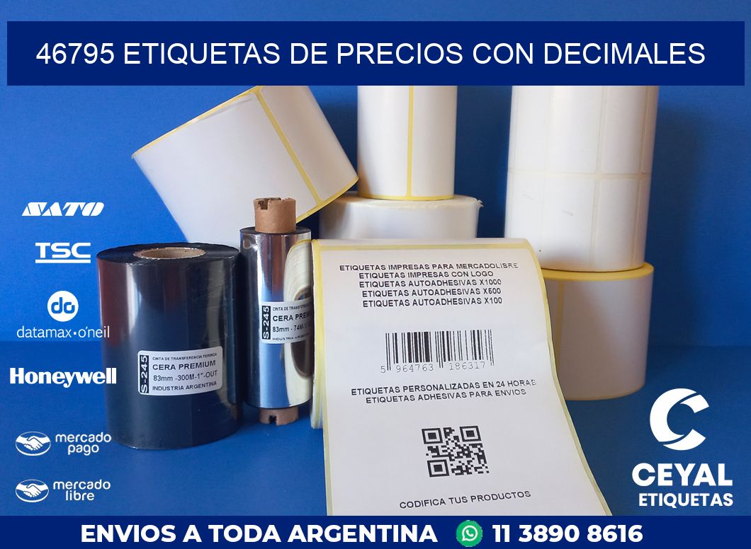 46795 ETIQUETAS DE PRECIOS CON DECIMALES