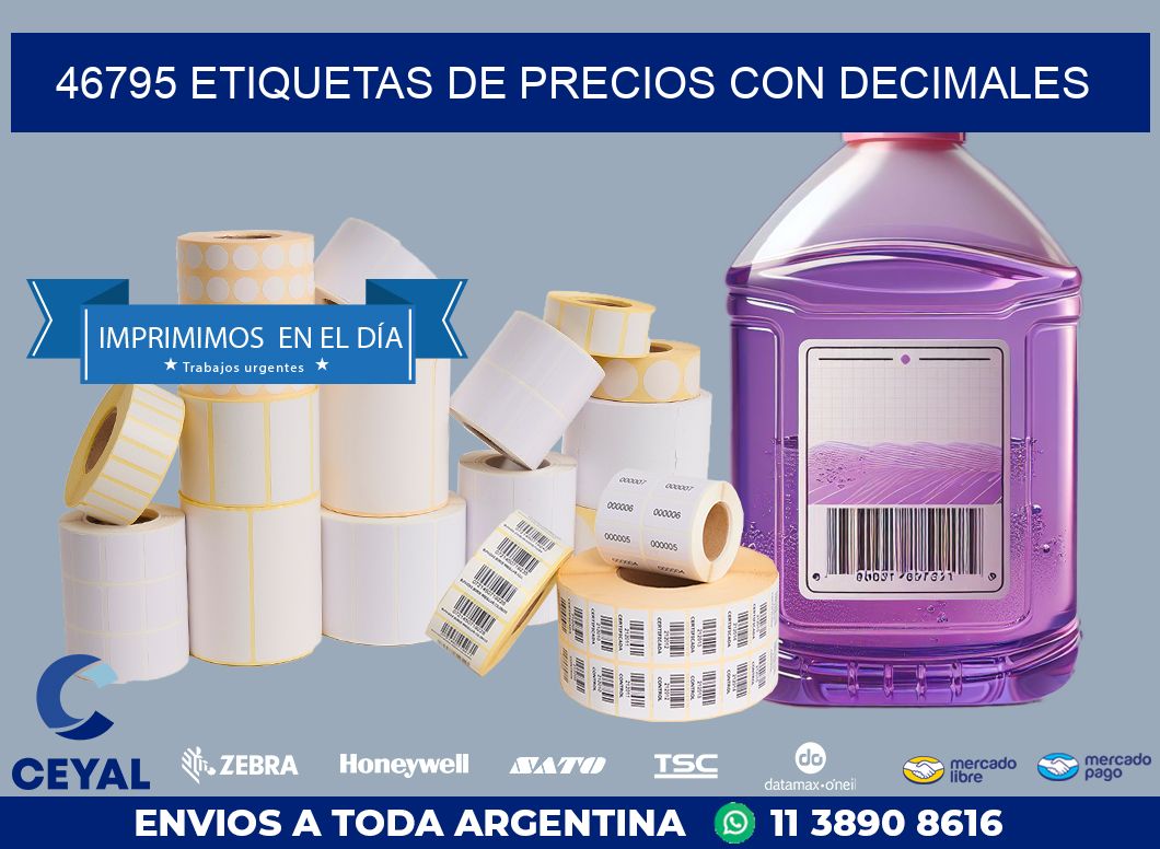 46795 ETIQUETAS DE PRECIOS CON DECIMALES