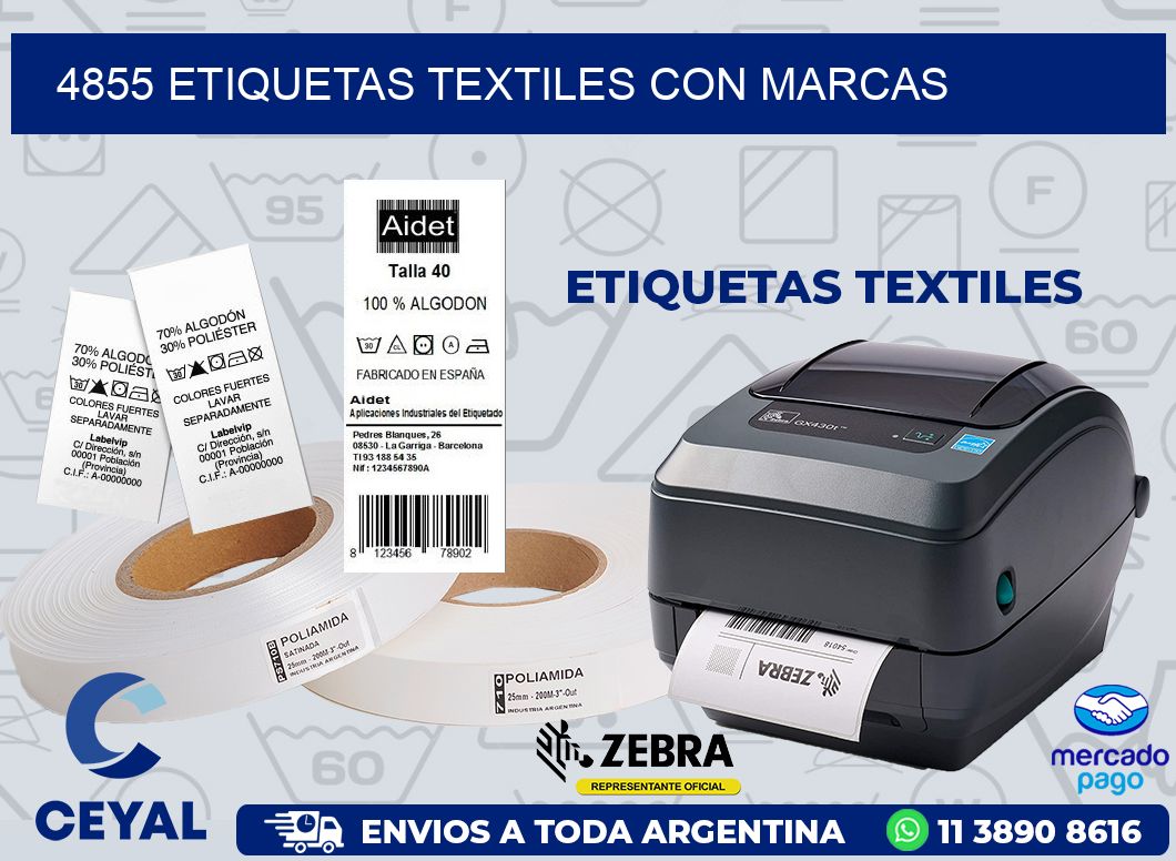 4855 ETIQUETAS TEXTILES CON MARCAS