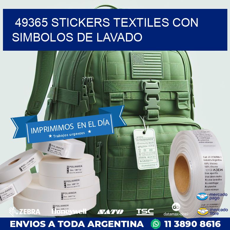49365 STICKERS TEXTILES CON SIMBOLOS DE LAVADO