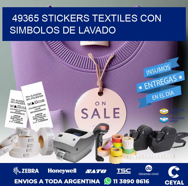 49365 STICKERS TEXTILES CON SIMBOLOS DE LAVADO