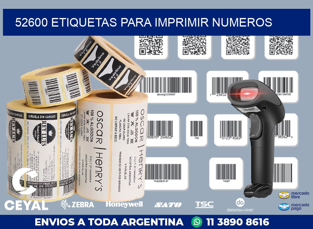 52600 ETIQUETAS PARA IMPRIMIR NUMEROS