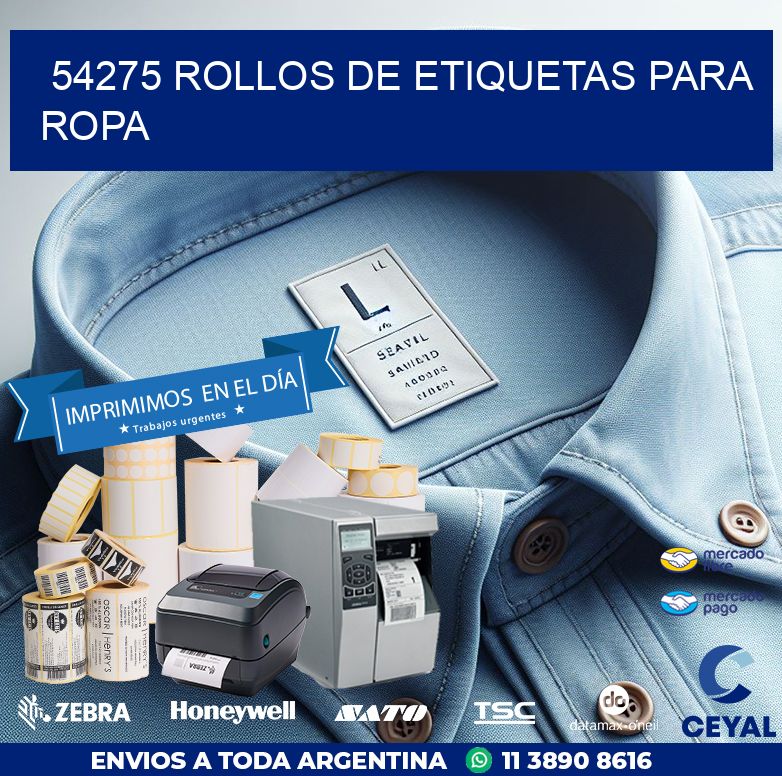 54275 ROLLOS DE ETIQUETAS PARA ROPA