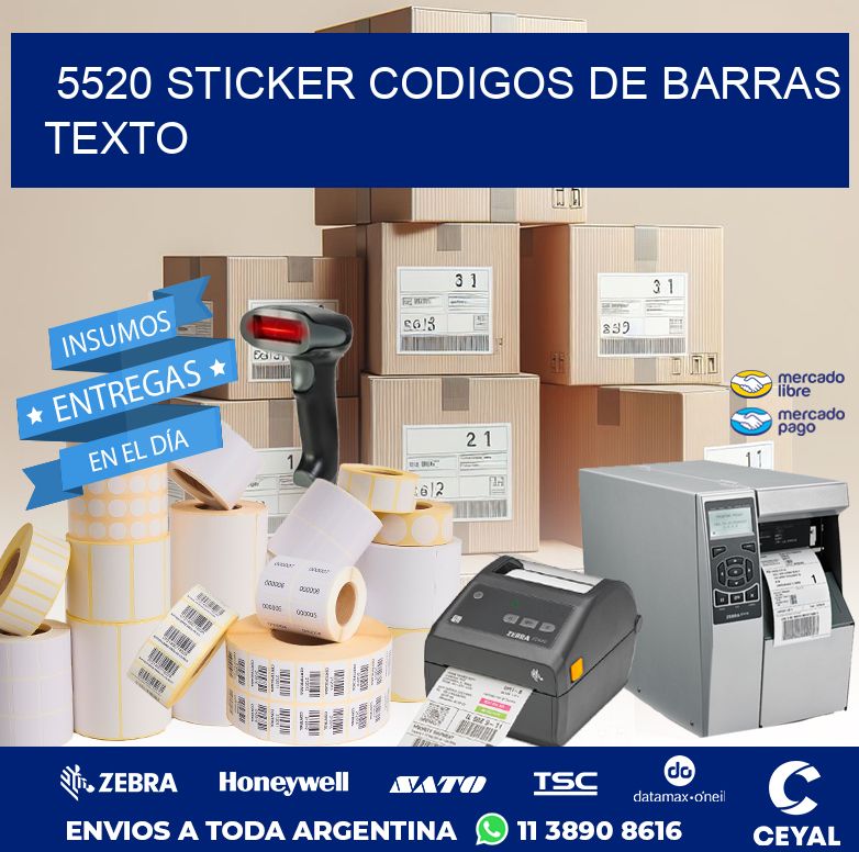 5520 STICKER CODIGOS DE BARRAS TEXTO