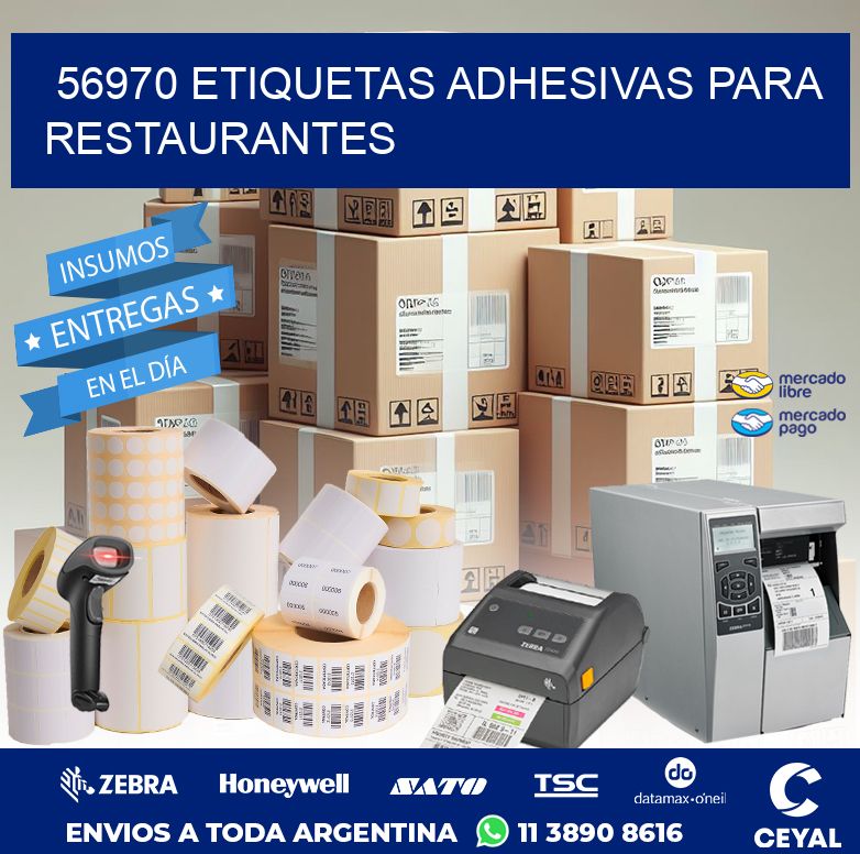 56970 ETIQUETAS ADHESIVAS PARA RESTAURANTES