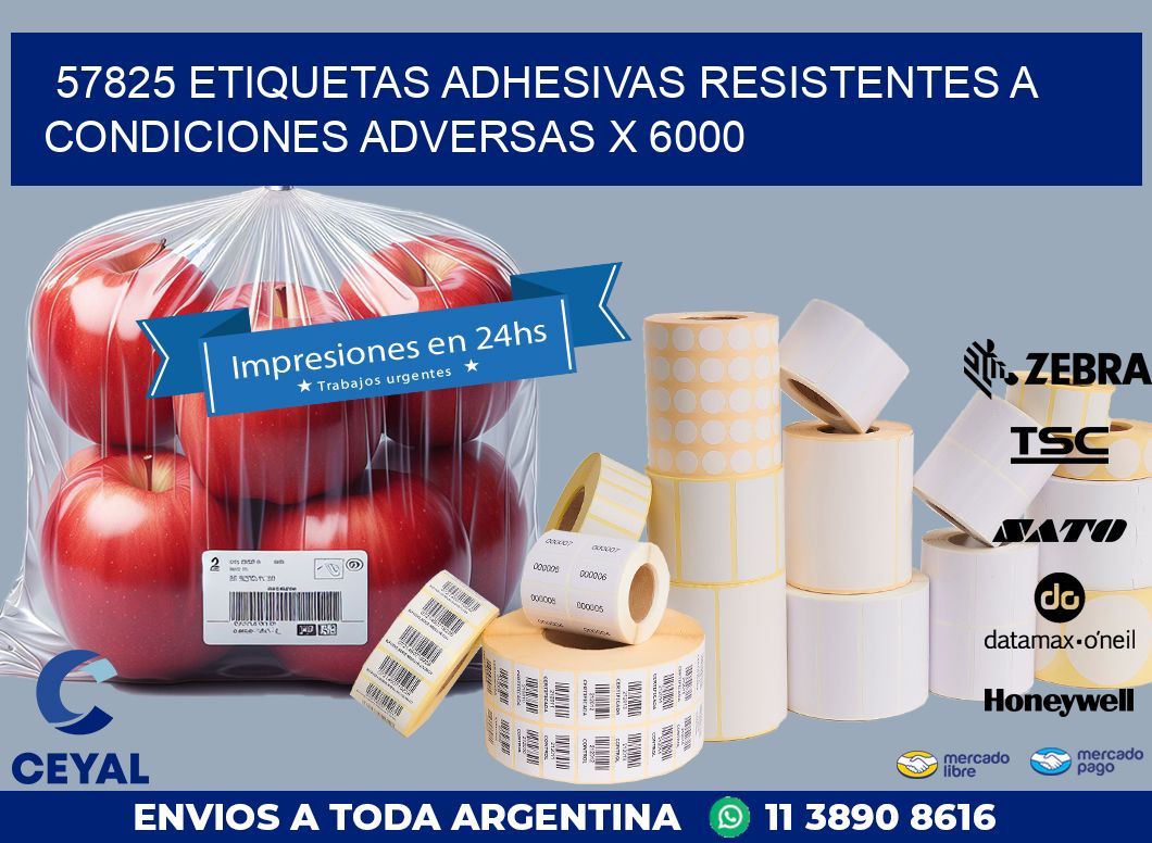 57825 ETIQUETAS ADHESIVAS RESISTENTES A CONDICIONES ADVERSAS X 6000