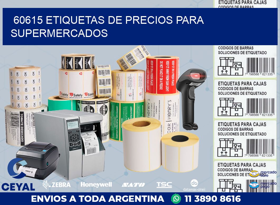 60615 ETIQUETAS DE PRECIOS PARA SUPERMERCADOS