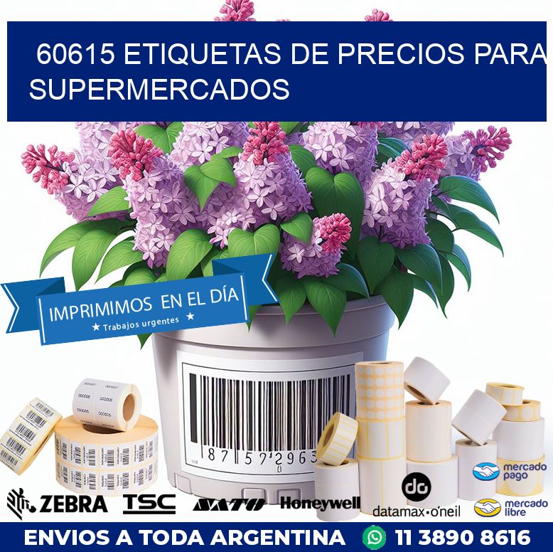60615 ETIQUETAS DE PRECIOS PARA SUPERMERCADOS