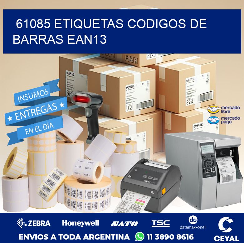 61085 ETIQUETAS CODIGOS DE BARRAS EAN13