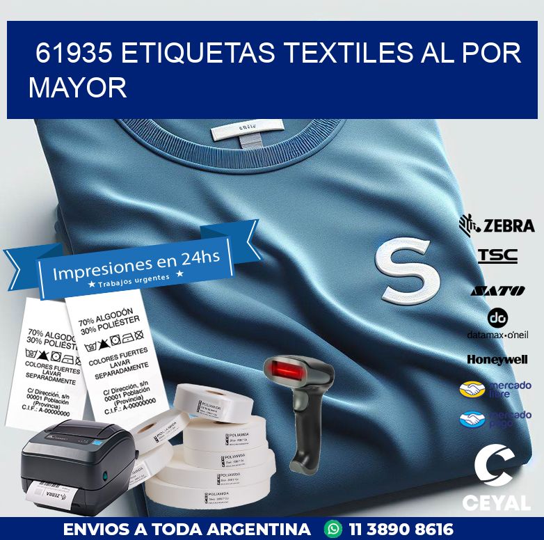 61935 ETIQUETAS TEXTILES AL POR MAYOR