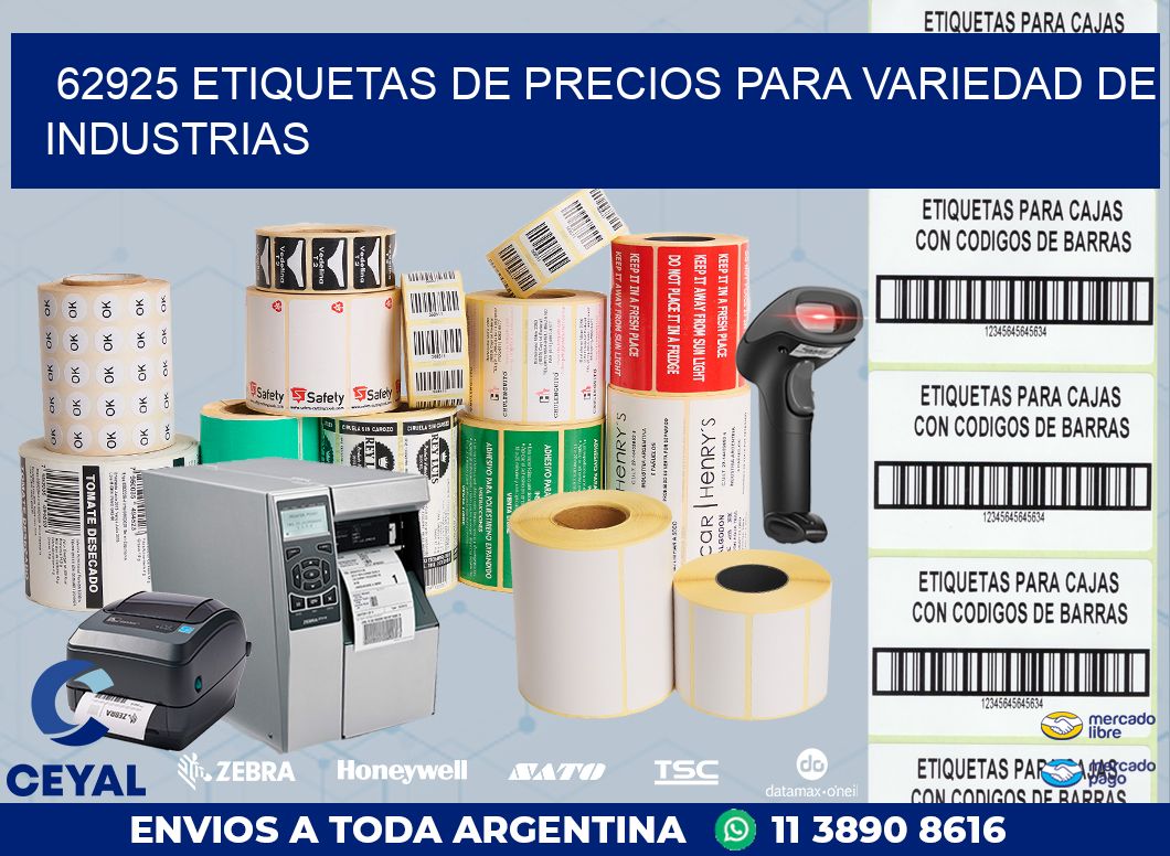 62925 ETIQUETAS DE PRECIOS PARA VARIEDAD DE INDUSTRIAS