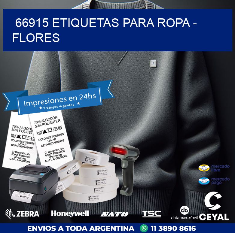 66915 ETIQUETAS PARA ROPA - FLORES