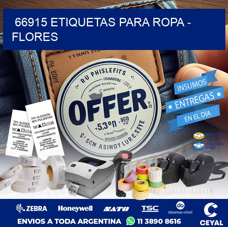 66915 ETIQUETAS PARA ROPA – FLORES