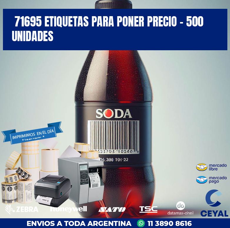 71695 ETIQUETAS PARA PONER PRECIO - 500 UNIDADES