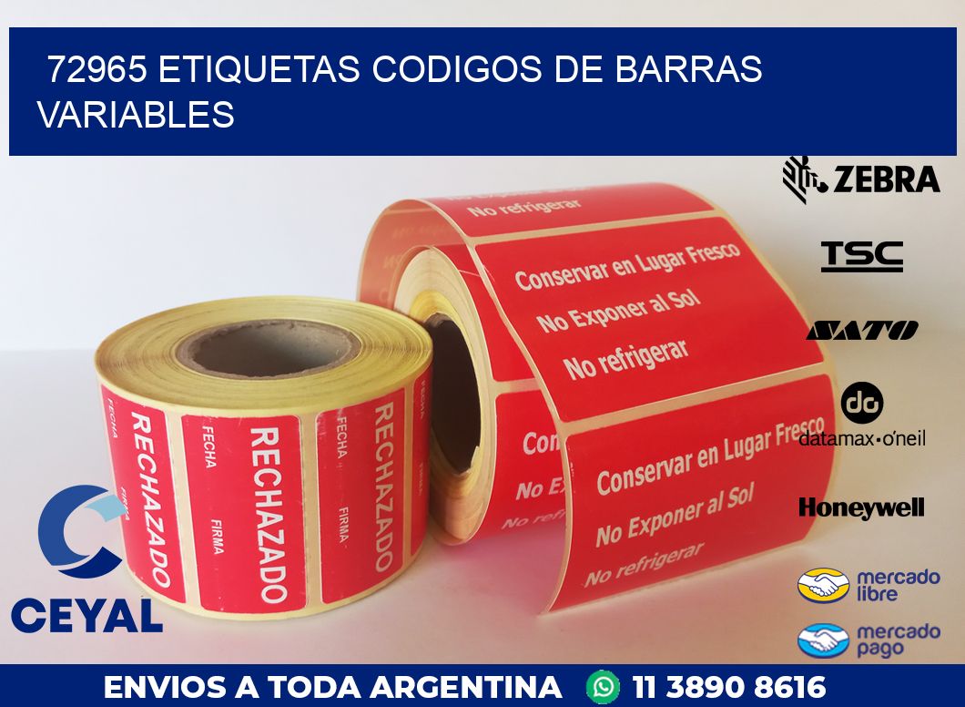 72965 ETIQUETAS CODIGOS DE BARRAS VARIABLES