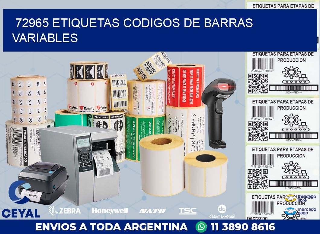 72965 ETIQUETAS CODIGOS DE BARRAS VARIABLES