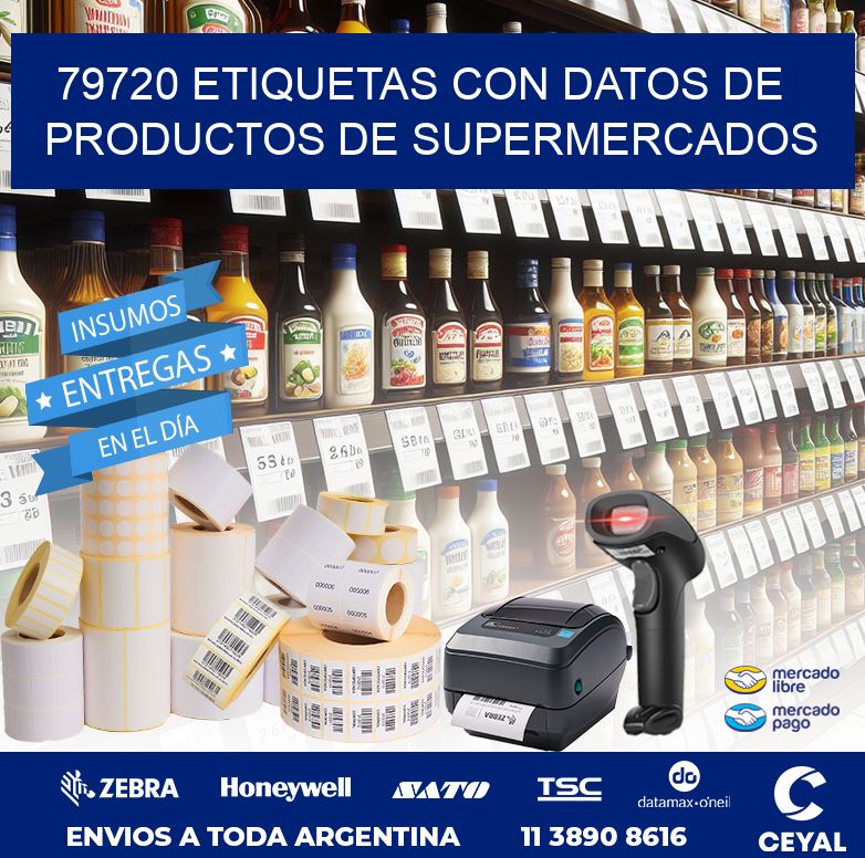 79720 ETIQUETAS CON DATOS DE PRODUCTOS DE SUPERMERCADOS