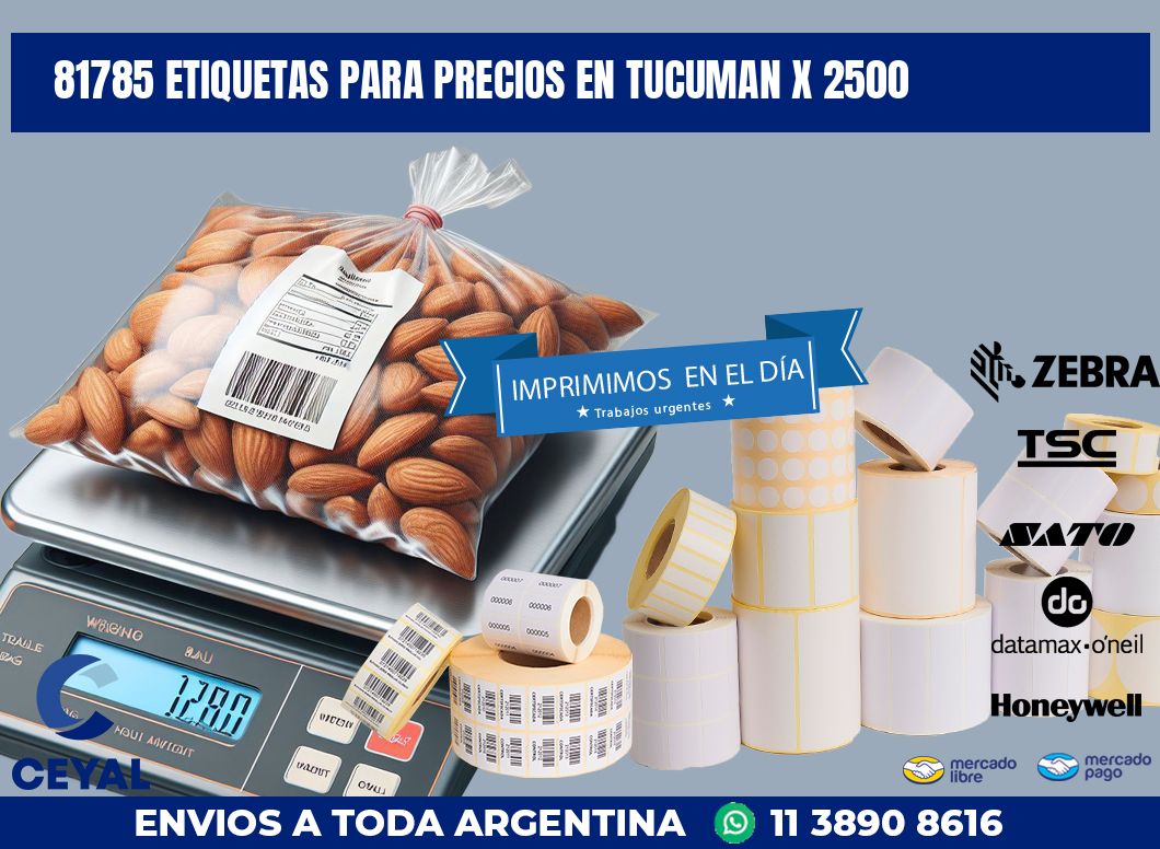 81785 ETIQUETAS PARA PRECIOS EN TUCUMAN X 2500