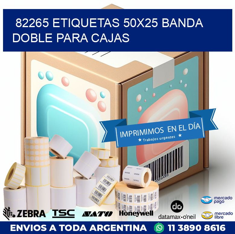 82265 ETIQUETAS 50X25 BANDA DOBLE PARA CAJAS