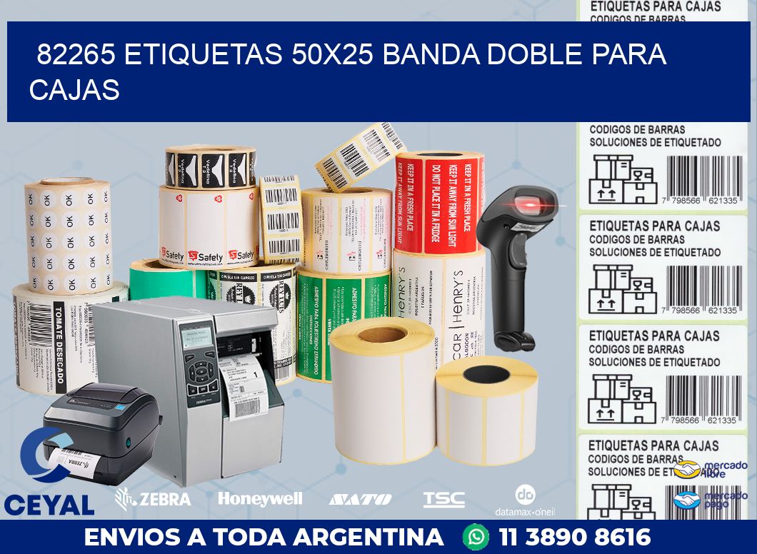 82265 ETIQUETAS 50X25 BANDA DOBLE PARA CAJAS