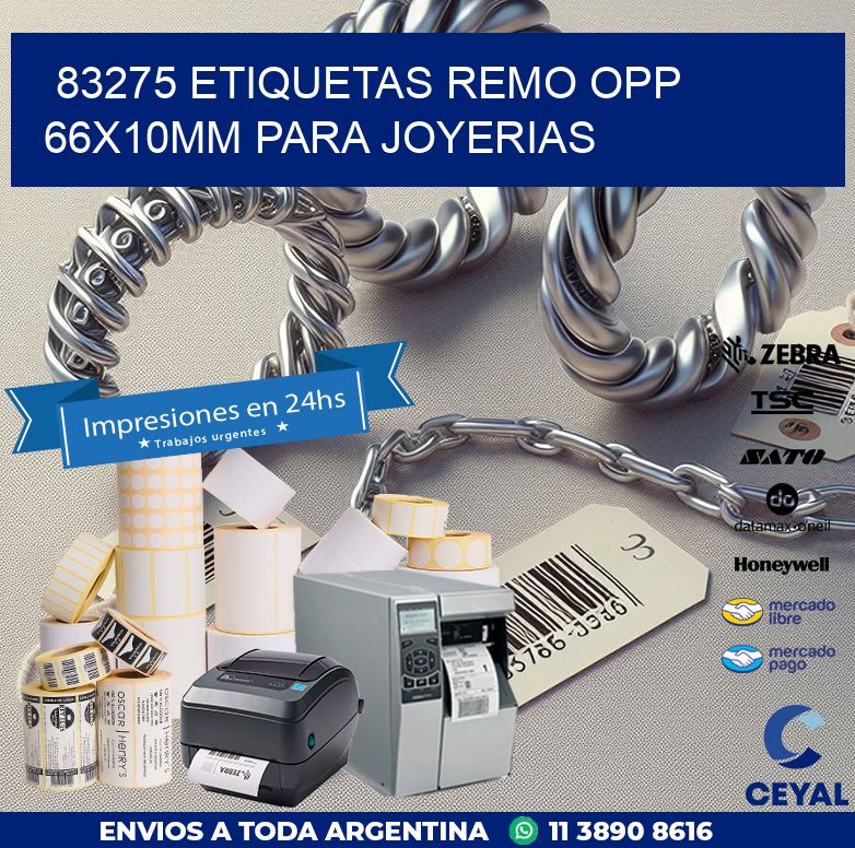 83275 ETIQUETAS REMO OPP 66X10MM PARA JOYERIAS