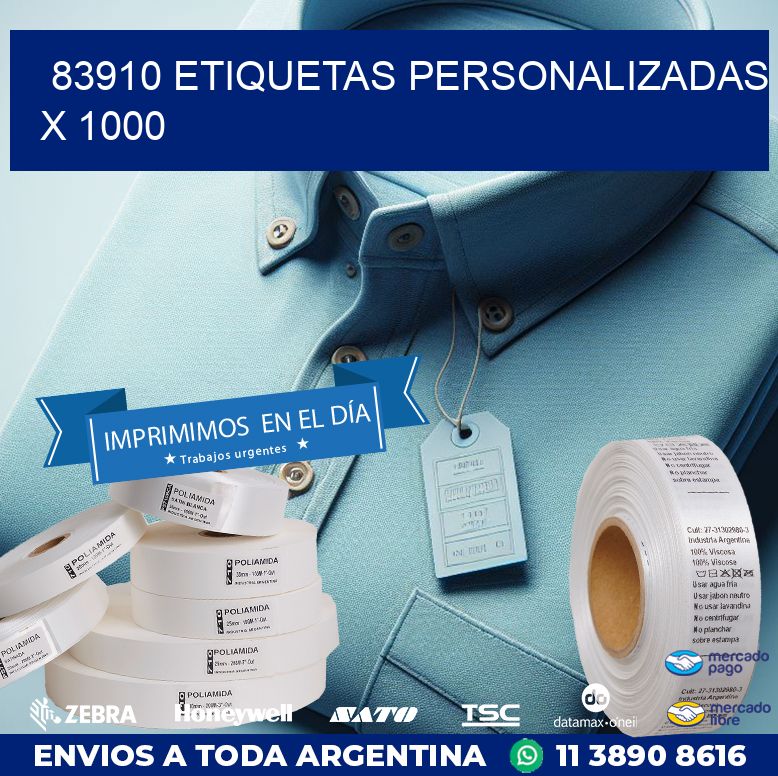 83910 ETIQUETAS PERSONALIZADAS X 1000