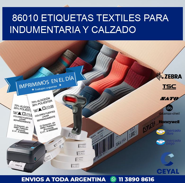 86010 ETIQUETAS TEXTILES PARA INDUMENTARIA Y CALZADO