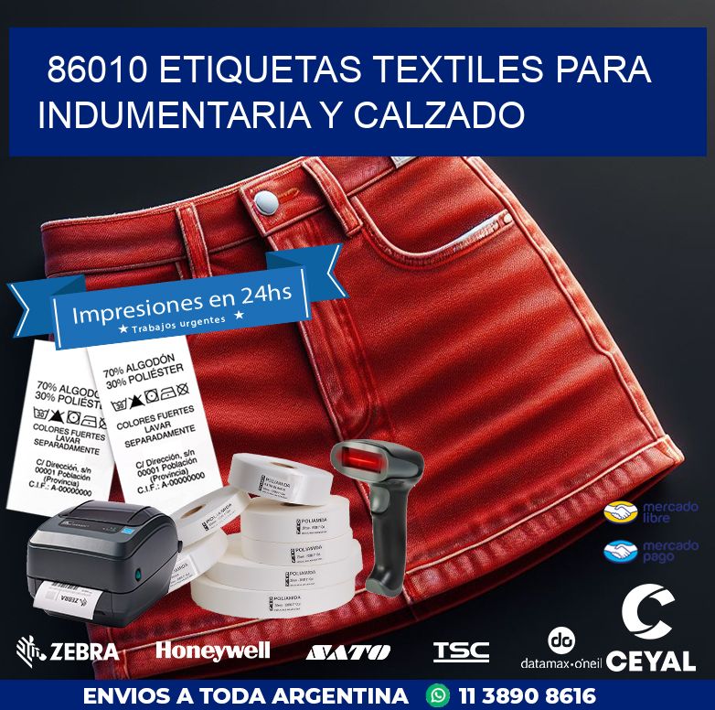 86010 ETIQUETAS TEXTILES PARA INDUMENTARIA Y CALZADO