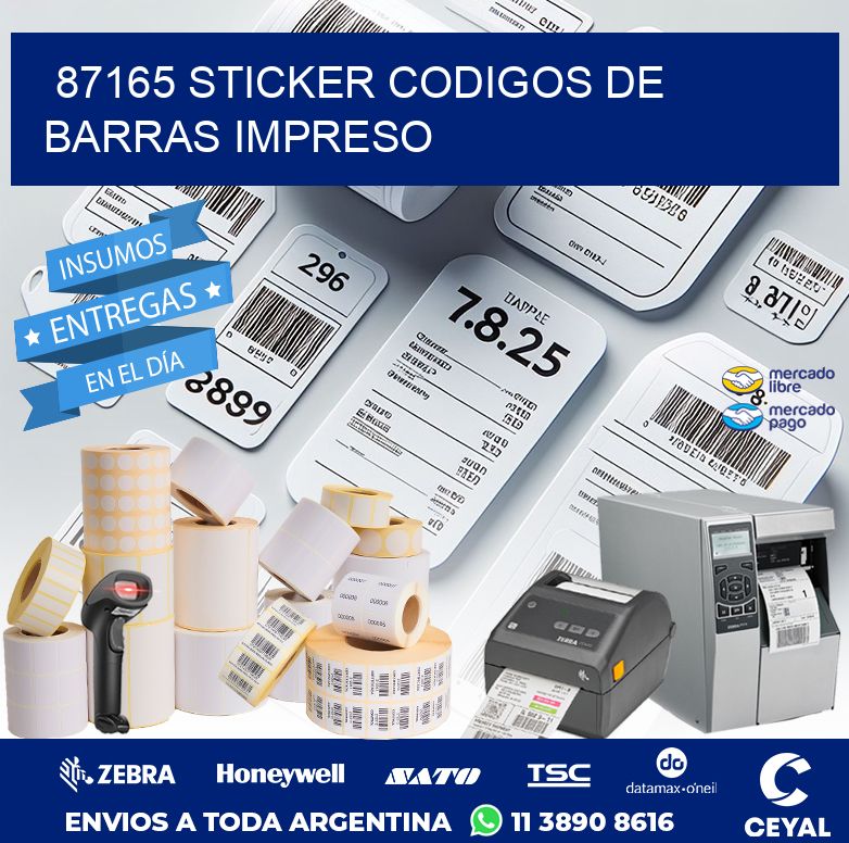 87165 STICKER CODIGOS DE BARRAS IMPRESO