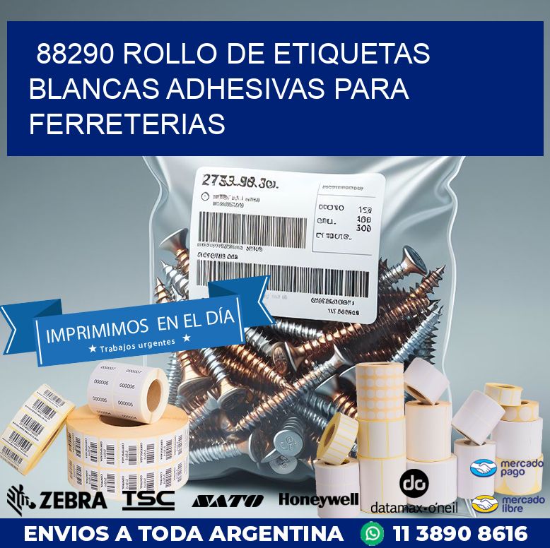 88290 ROLLO DE ETIQUETAS BLANCAS ADHESIVAS PARA FERRETERIAS