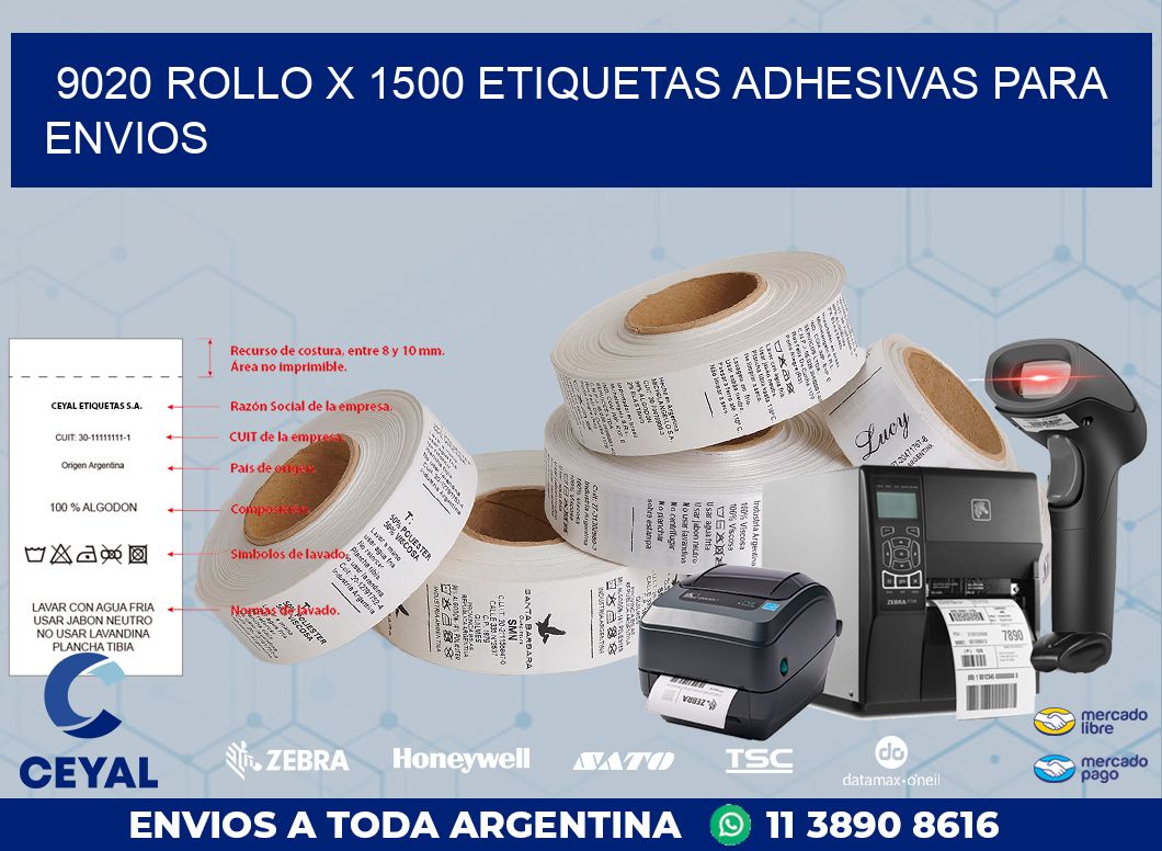 9020 ROLLO X 1500 ETIQUETAS ADHESIVAS PARA ENVIOS