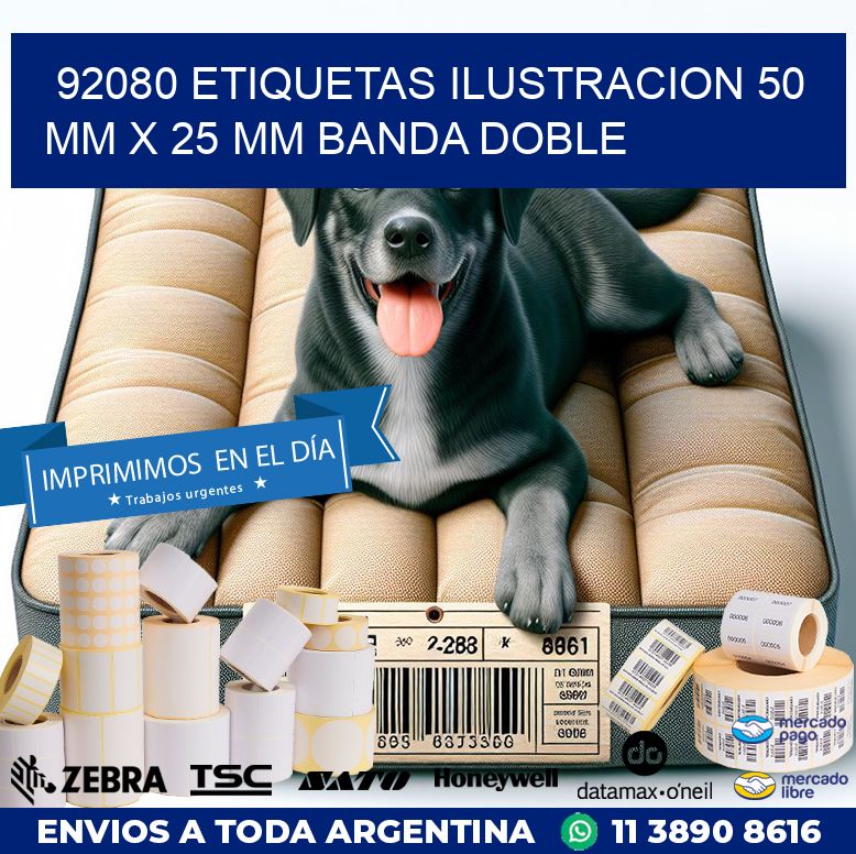92080 ETIQUETAS ILUSTRACION 50 MM X 25 MM BANDA DOBLE