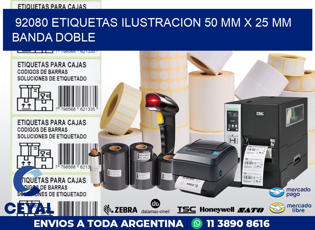 92080 ETIQUETAS ILUSTRACION 50 MM X 25 MM BANDA DOBLE