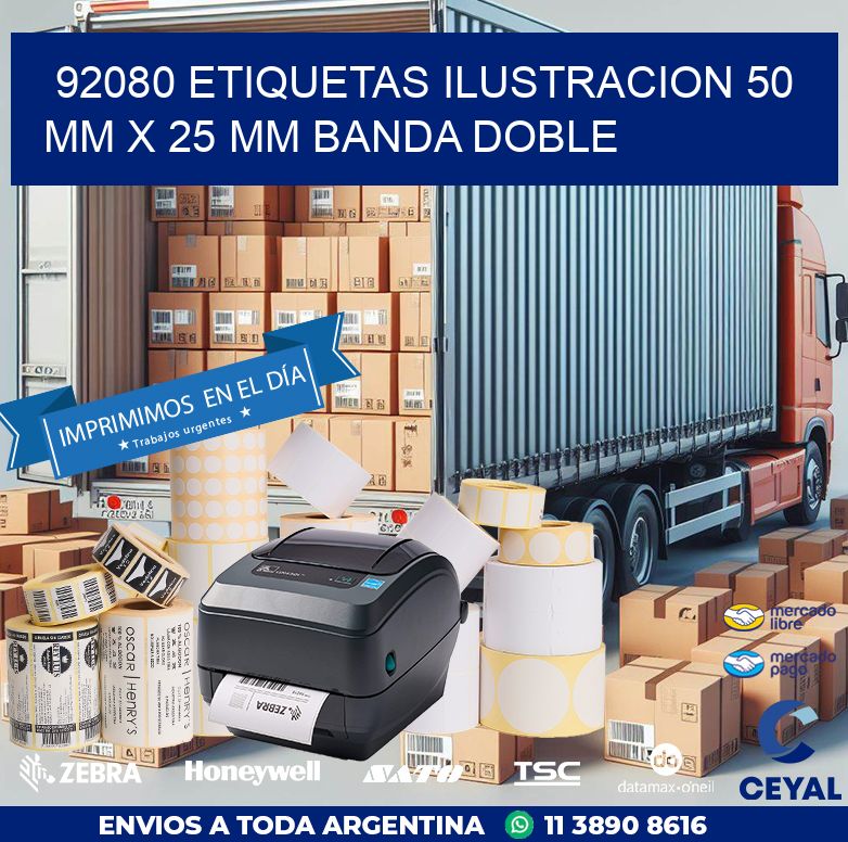 92080 ETIQUETAS ILUSTRACION 50 MM X 25 MM BANDA DOBLE