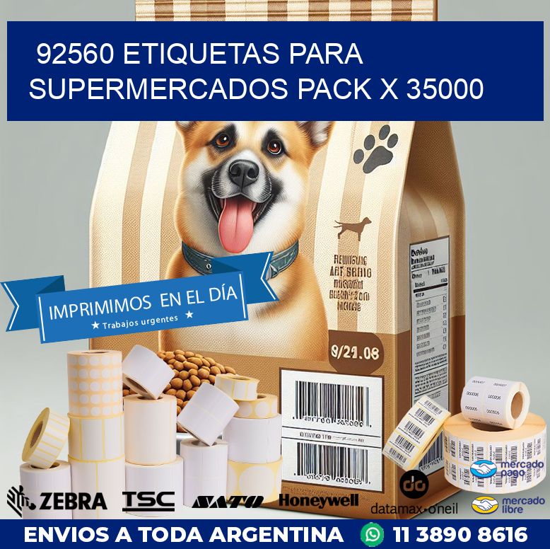 92560 ETIQUETAS PARA SUPERMERCADOS PACK X 35000