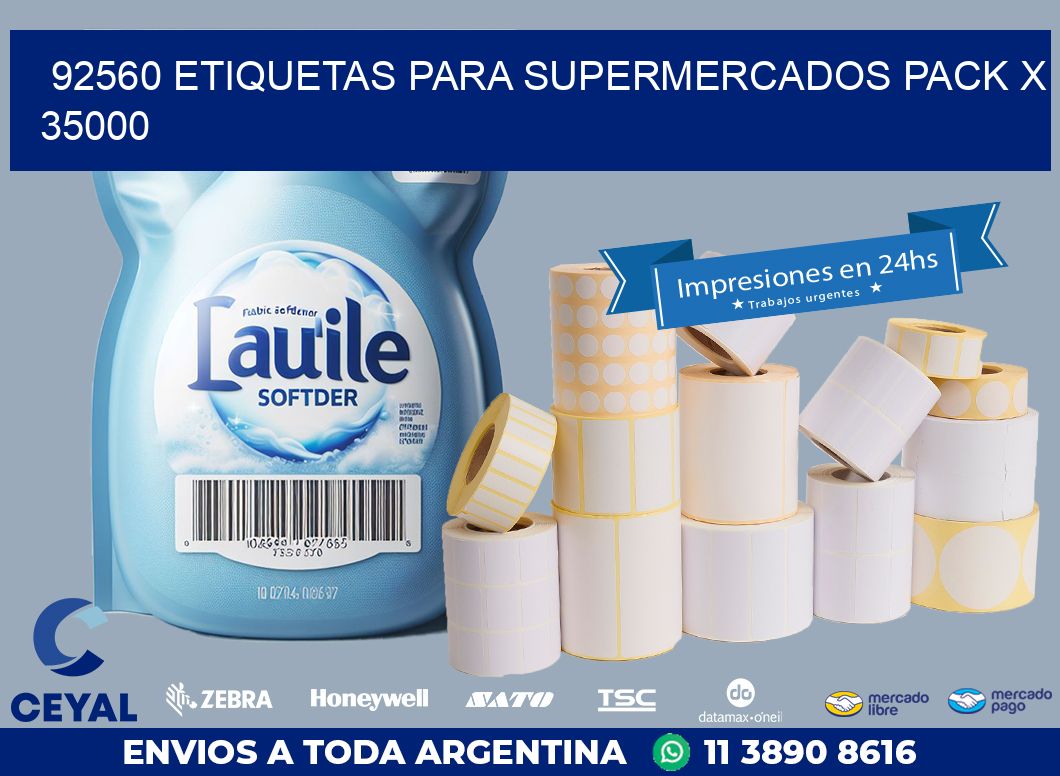 92560 ETIQUETAS PARA SUPERMERCADOS PACK X 35000