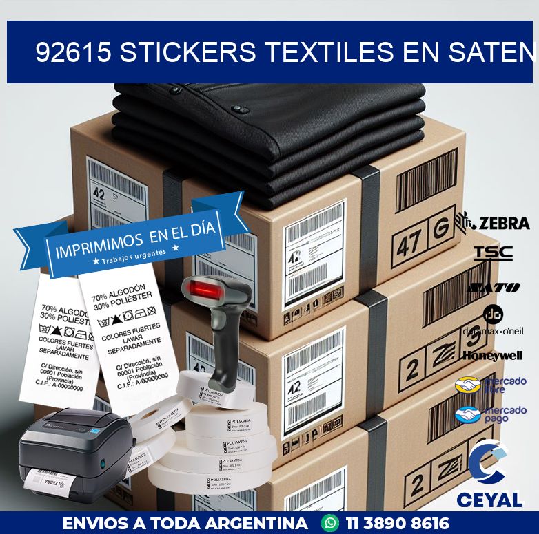 92615 STICKERS TEXTILES EN SATEN