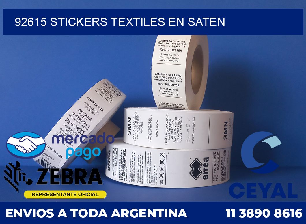 92615 STICKERS TEXTILES EN SATEN