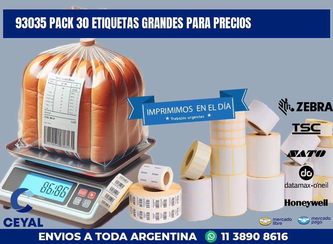 93035 PACK 30 ETIQUETAS GRANDES PARA PRECIOS