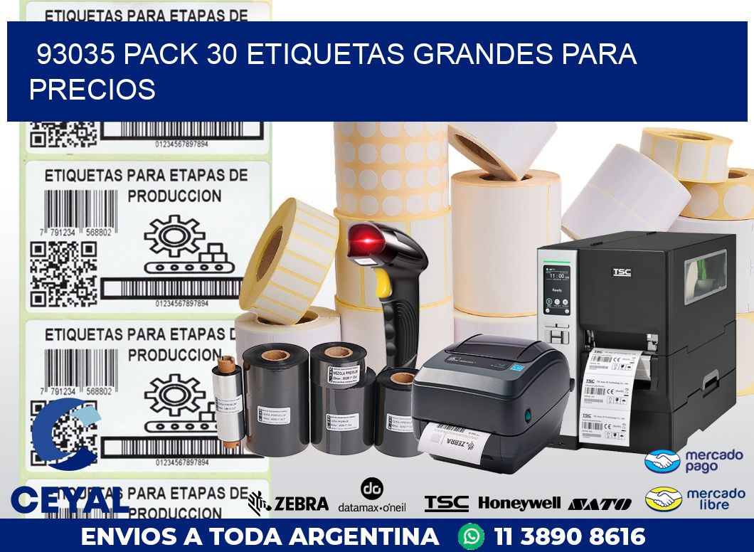 93035 PACK 30 ETIQUETAS GRANDES PARA PRECIOS