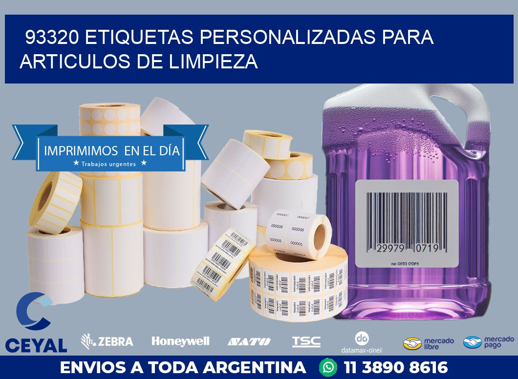 93320 ETIQUETAS PERSONALIZADAS PARA ARTICULOS DE LIMPIEZA