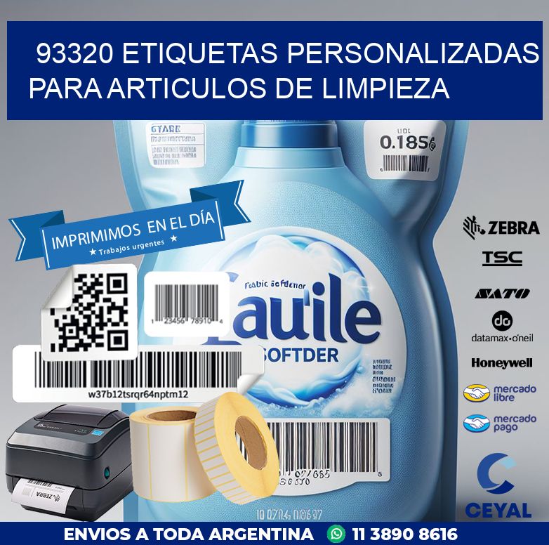 93320 ETIQUETAS PERSONALIZADAS PARA ARTICULOS DE LIMPIEZA