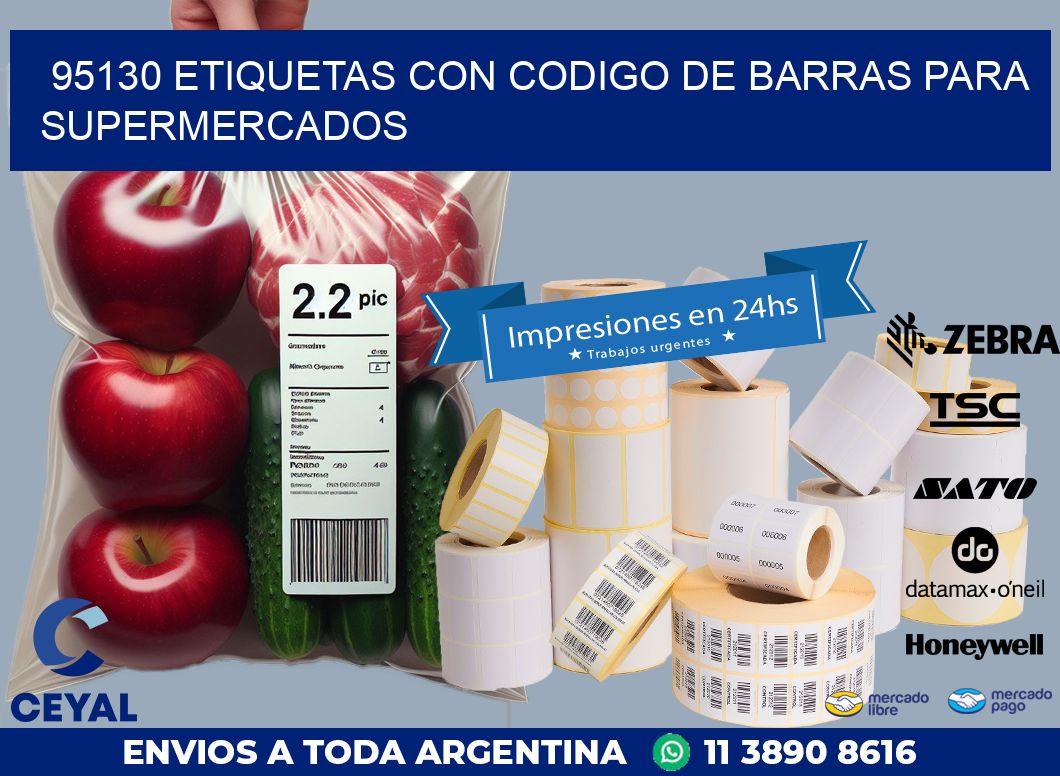 95130 ETIQUETAS CON CODIGO DE BARRAS PARA SUPERMERCADOS
